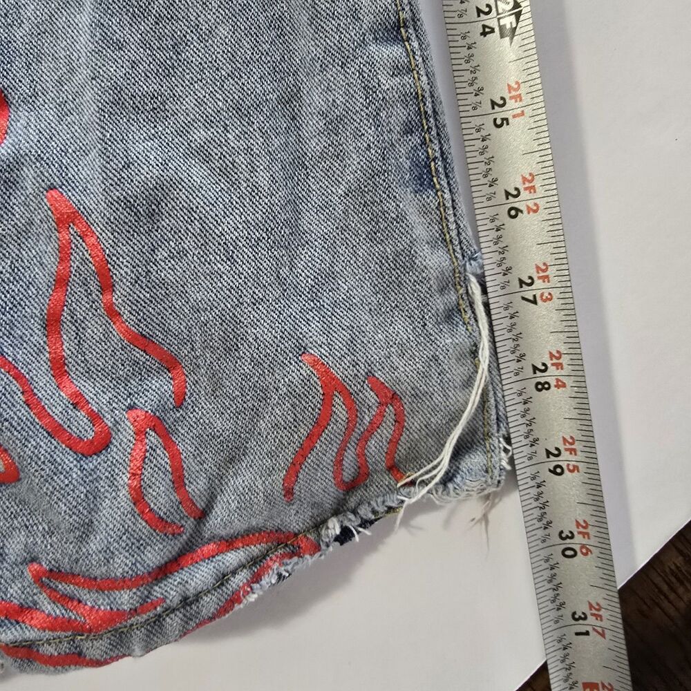 Romwe XL Graffiti Jeans Distressed Rainbow Cloud Streetwear Festival Y2K Style - Picture 9 of 16